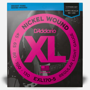 Encordoamento Para Baixo 5 Cordas 45-130 Escala Longa D'Addario XL Nickel EXL170-5