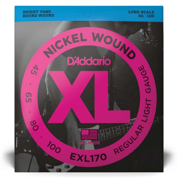 Encordoamento Para Baixo 4 Cordas 45-100 Escala Longa D’Addario XL Nickel EXL170