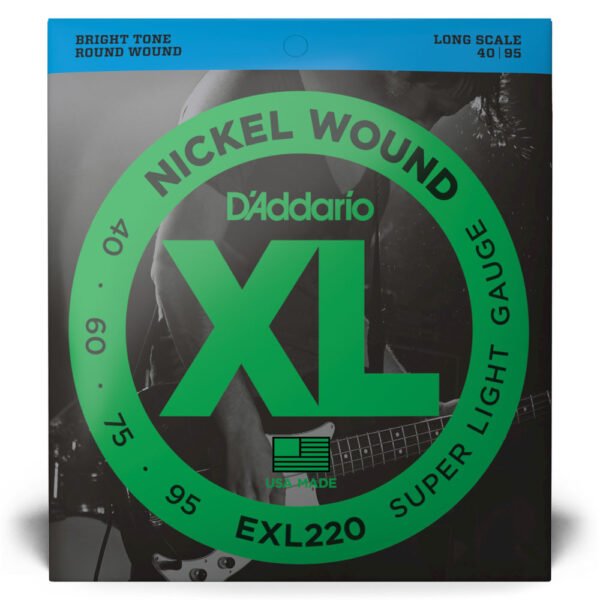 Encordoamento Para Baixo 4 Cordas 40-95 Escala Longa D'Addario XL Nickel EXL220