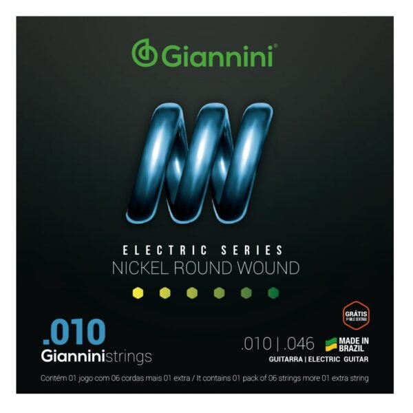 Encordoamento para Guitarra Giannini Nickel Round Wound GEEGST10 (.010 – .046)