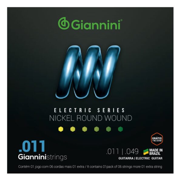 Encordoamento para Guitarra Giannini Nickel Round Wound GEEGST11 (.011 – .049)