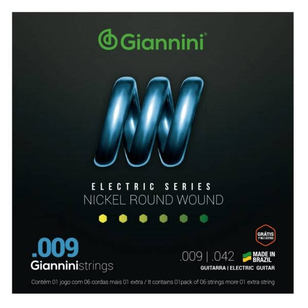 Encordoamento para Guitarra Giannini Nickel Round Wound GEEGST9 (.009 – .042)