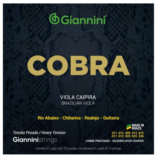 Encordoamento para Viola Giannini Cobra Cobre Prateado GESVP Pesada