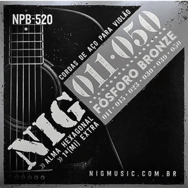 Encordoamento Violão Aço 0.11 Fósforo Bronze Nig - Npb-520
