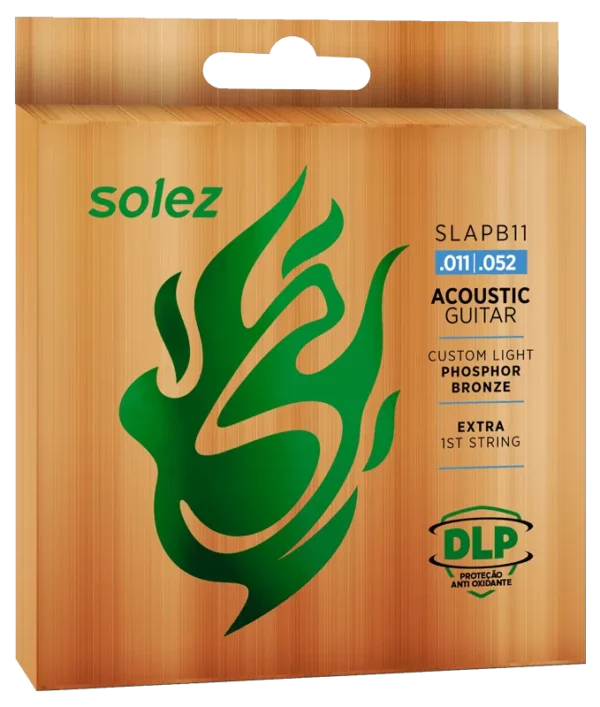 SLAPB11 – Encordoamento para Violão Aço Phosphor Bronze Solez 92/8 0.011