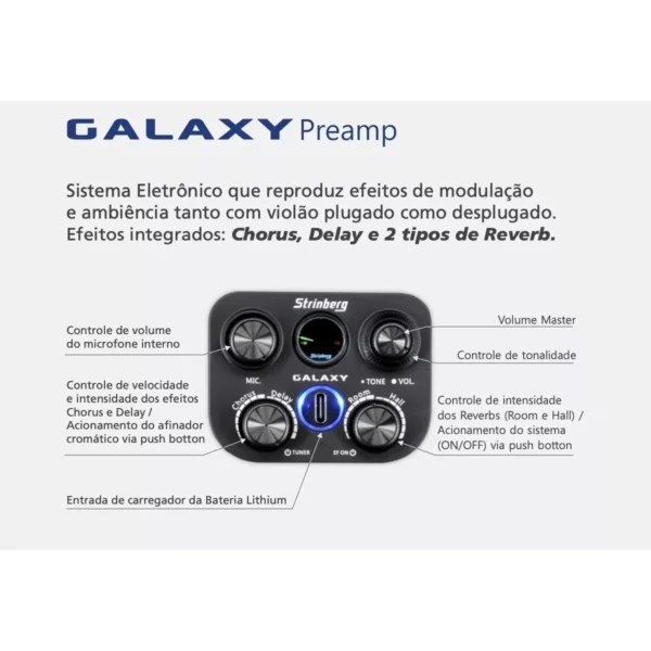 VIOLAO STRINBERG SD301HCR GALAXY MGS FOLK - Imagem 6