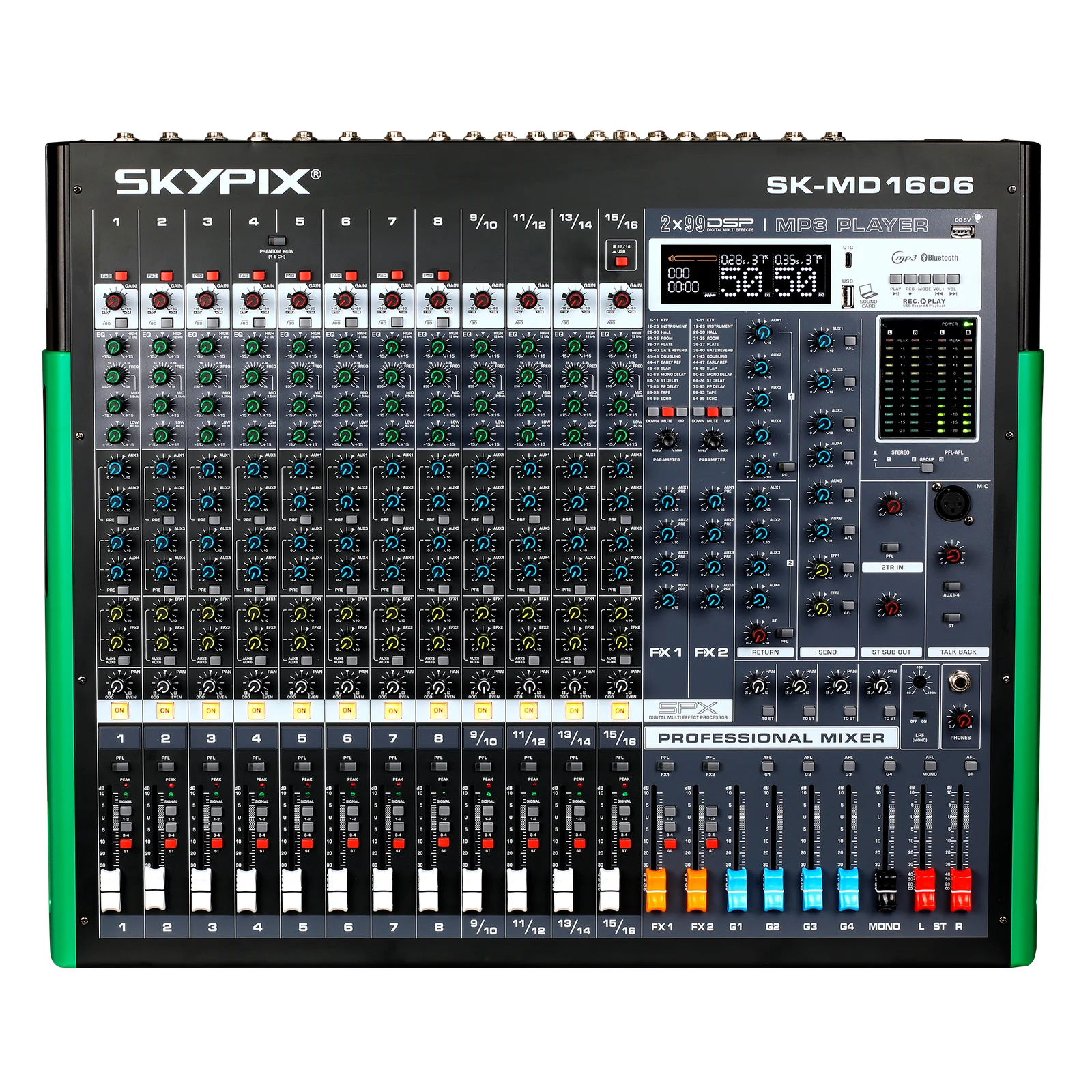 Mesa de Som Skypix S-D16/ 16v canais - 4 aux.