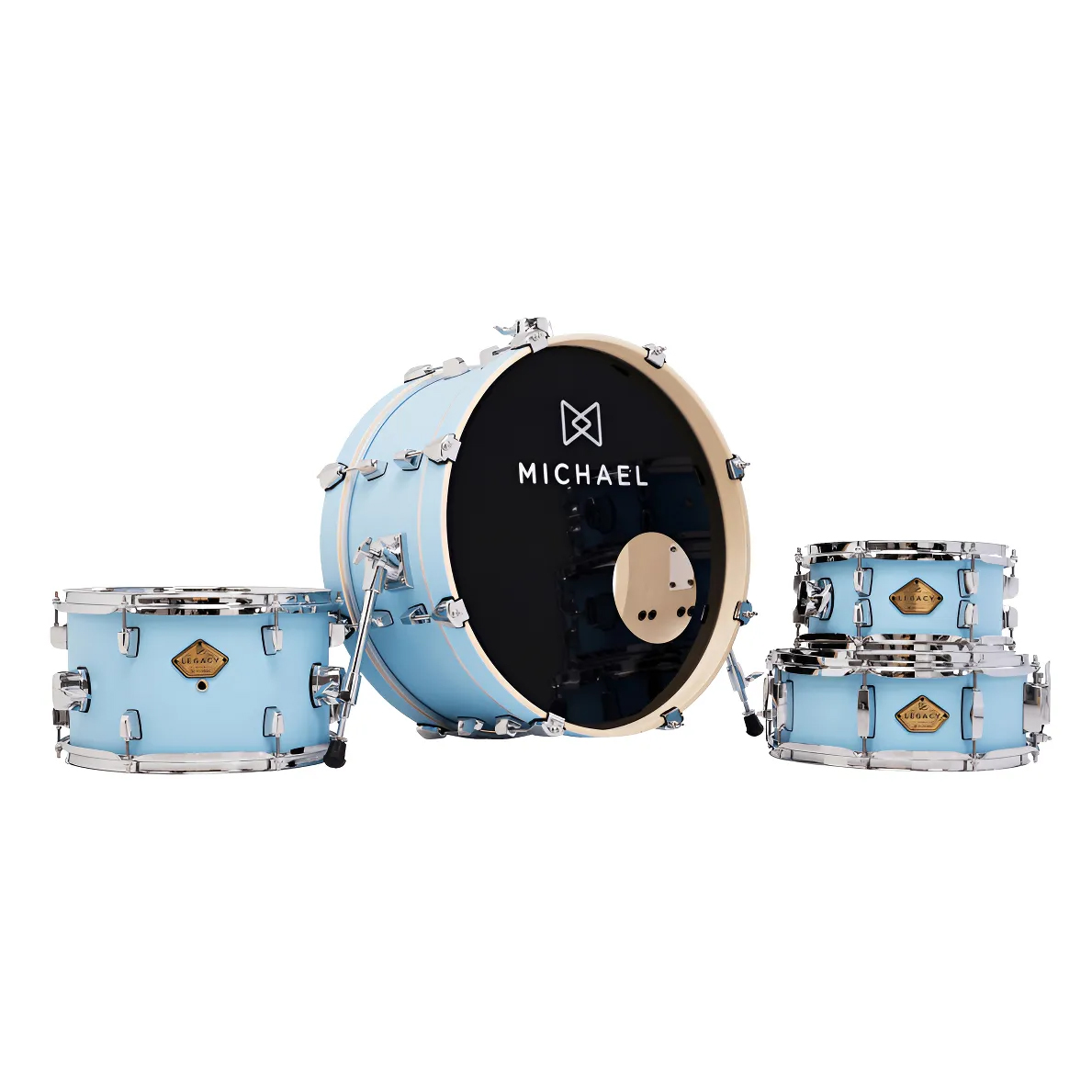Bateria Michael Legacy Slim Dml410 Bumbo 20 Shell Pack Celuloide