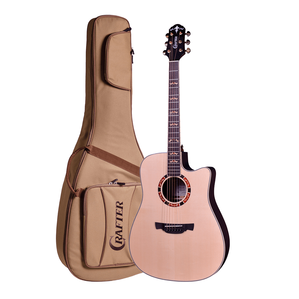 Violão Crafter Aço Folk Cutway STG D-20CE Pro com Equalizador DS-2 Pro e Bag.