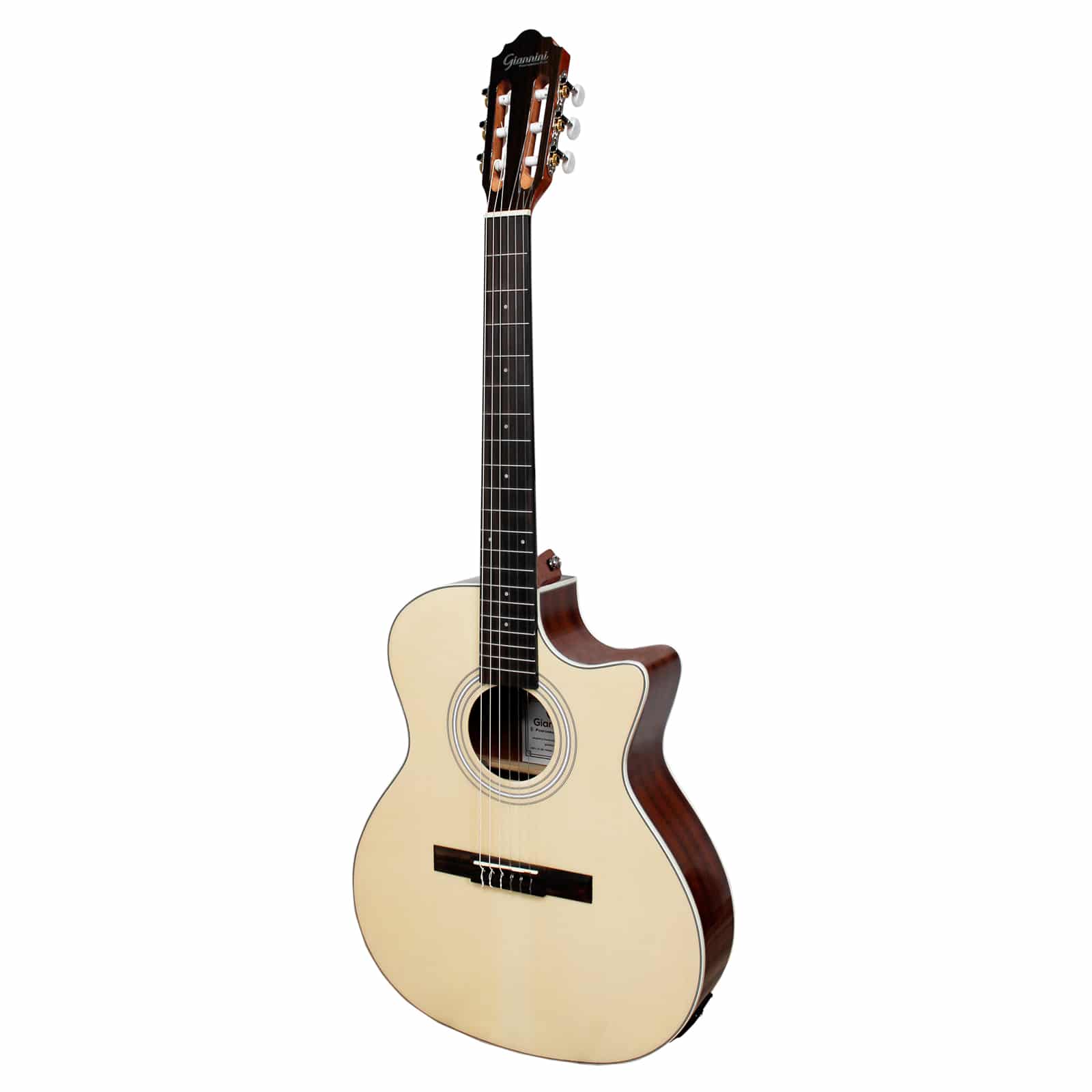 VIOLAO GIANNINI PERFORMANCE PLUS NYLON GRAND AUDITORIUM CUTAWAY NATURAL GNY PLUS CEQ NG - Image 3